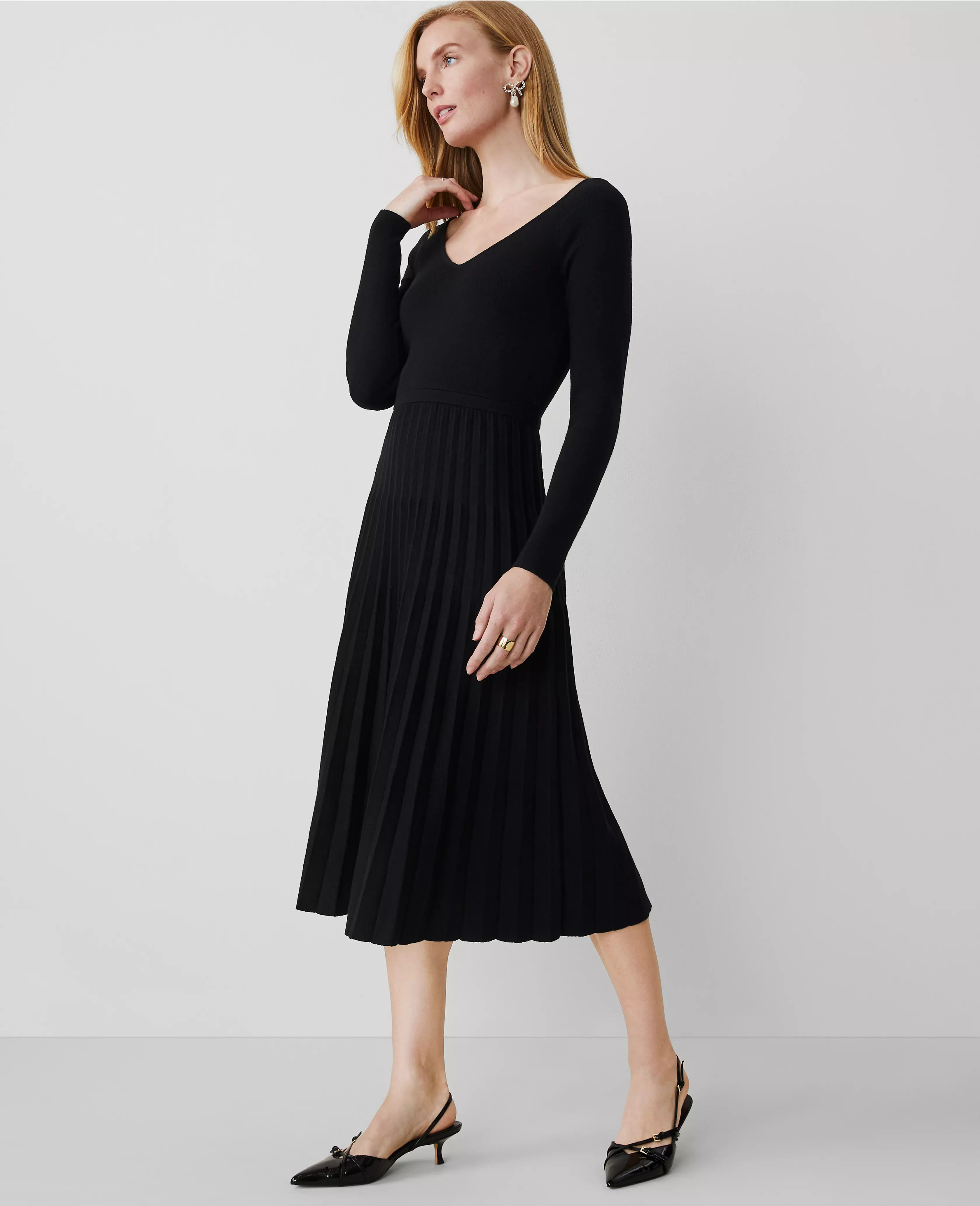 V-Neck Sweater Dress | Ann Taylor