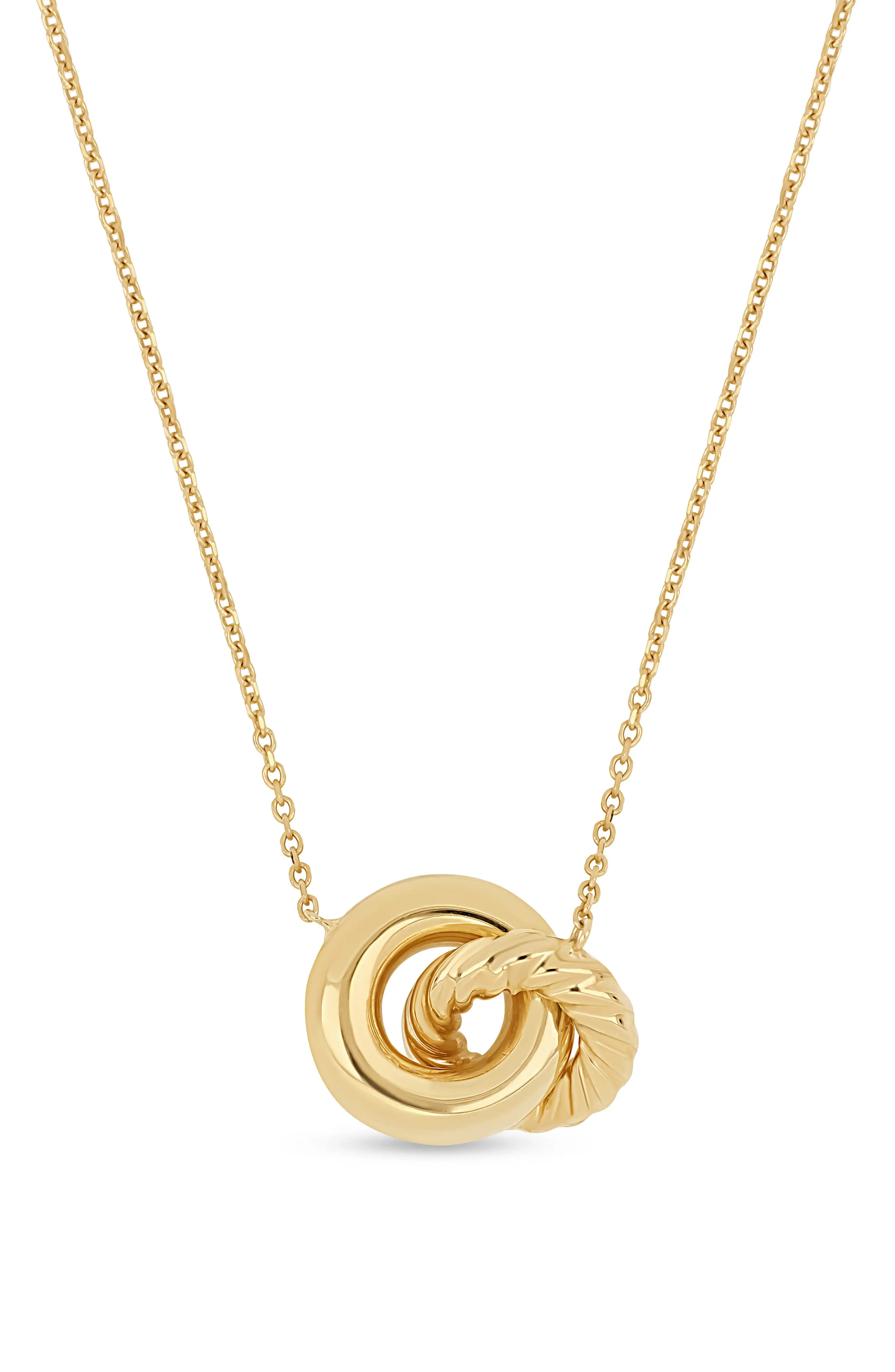 14K Gold Interlocking Circles Pendant Necklace (Women) | Nordstrom | Nordstrom