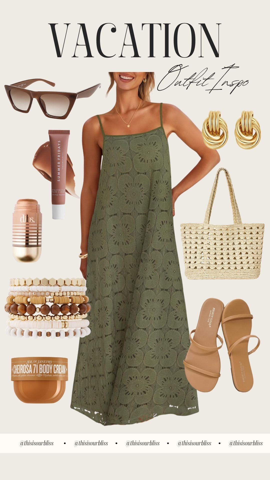 Vacation outfit inspo 🌴☀️
If you’re searching for spring break outfits for women, vacation outfit ideas, resort wear for moms, flattering maxi dresses, casual beach dinner outfits, or comfortable outfits while traveling, this army green maxi dress is SO good 🤍 Amazon finds, Amazon fashion, Target find, Target accessories, Summer Friday’s and Dibs makeup 🫶🏼

#LTKSaleAlert #LTKootd #LTKTravel