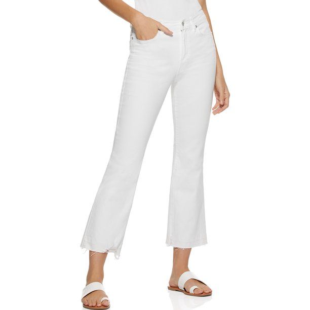 Scoop Women’s Raw Hem Kick Crop Flare Jeans | Walmart (US)