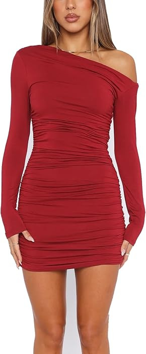 Women's Spaghetti Strap Round Neck Backless Skirt Hem Slip Mini Dress Party Y2K | Amazon (US)