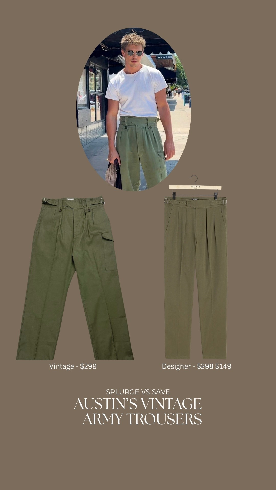 Austin Butler wore a pair of vintage Australian jungle pants, the original influence for modern Gurkha pants  

#LTKWorkwear #LTKStyleTip #LTKMens