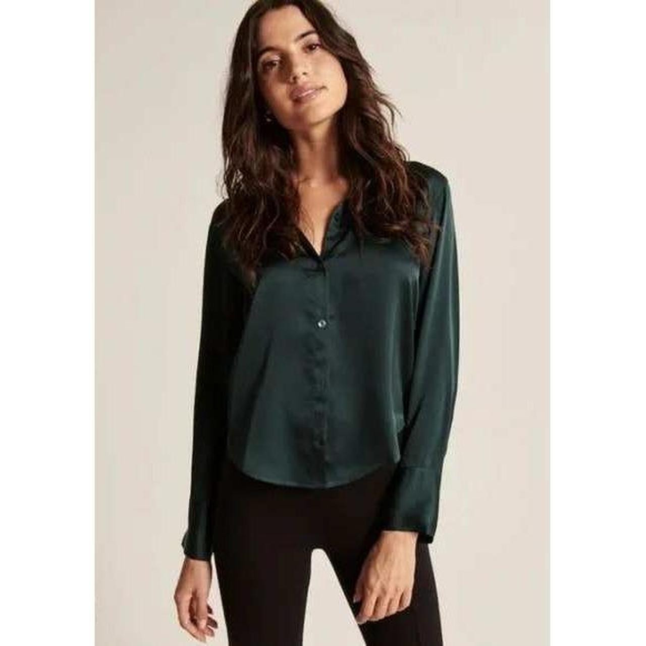 Abercrombie & Fitch Women's Blouse - Green - 30C | Depop US
