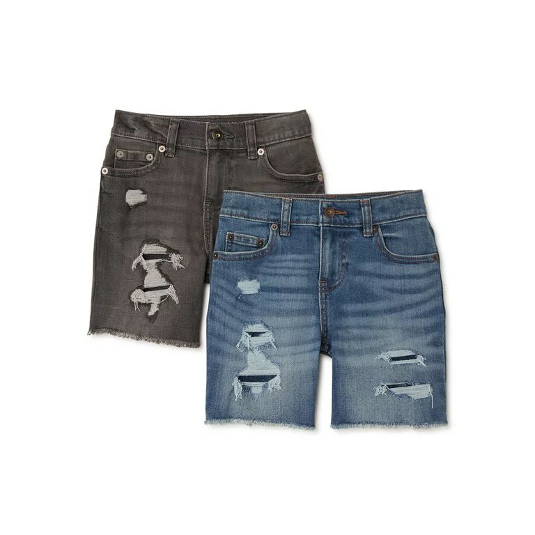 Wonder Nation Boys Rip and Repair Denim Shorts, 2-Pack, Sizes 4-18 & Husky | Walmart (US)