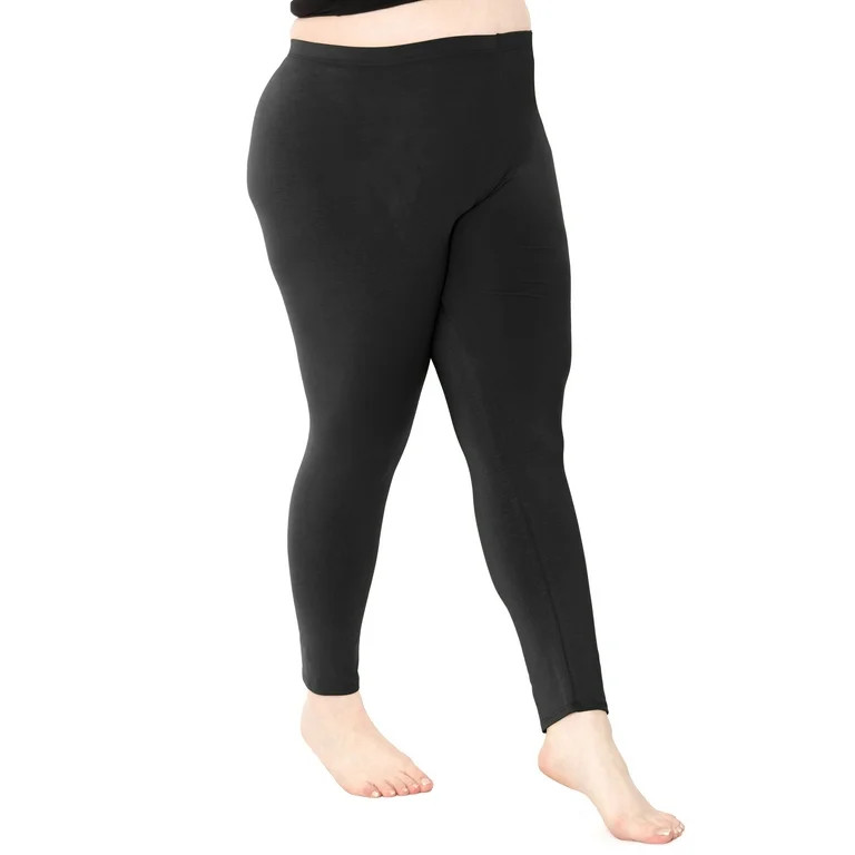 Stretch Is Comfort Women's Polyester Plus Size Leggings Black 2X | Walmart (US)