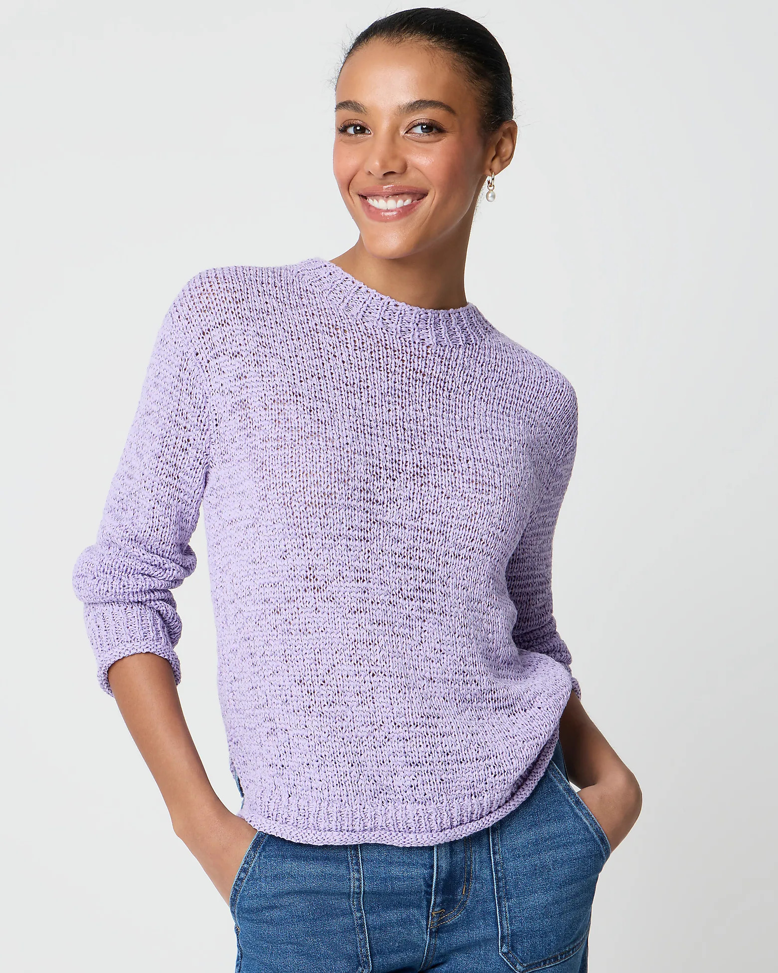 Tape-yarn crewneck sweater | J.Crew Factory