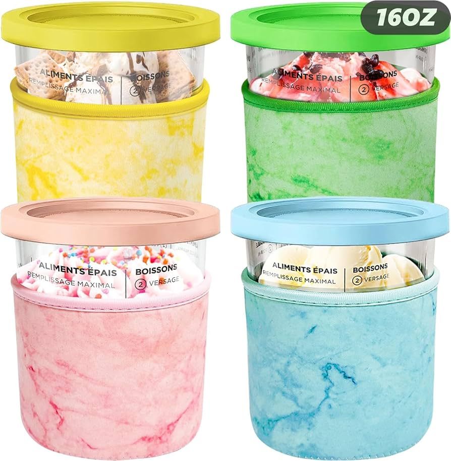 Ice Cream Neoprene Sleeve 16oz,Ninja Creami Accessories,Reusable Insulated Sleeves for NC301 NC30... | Amazon (US)