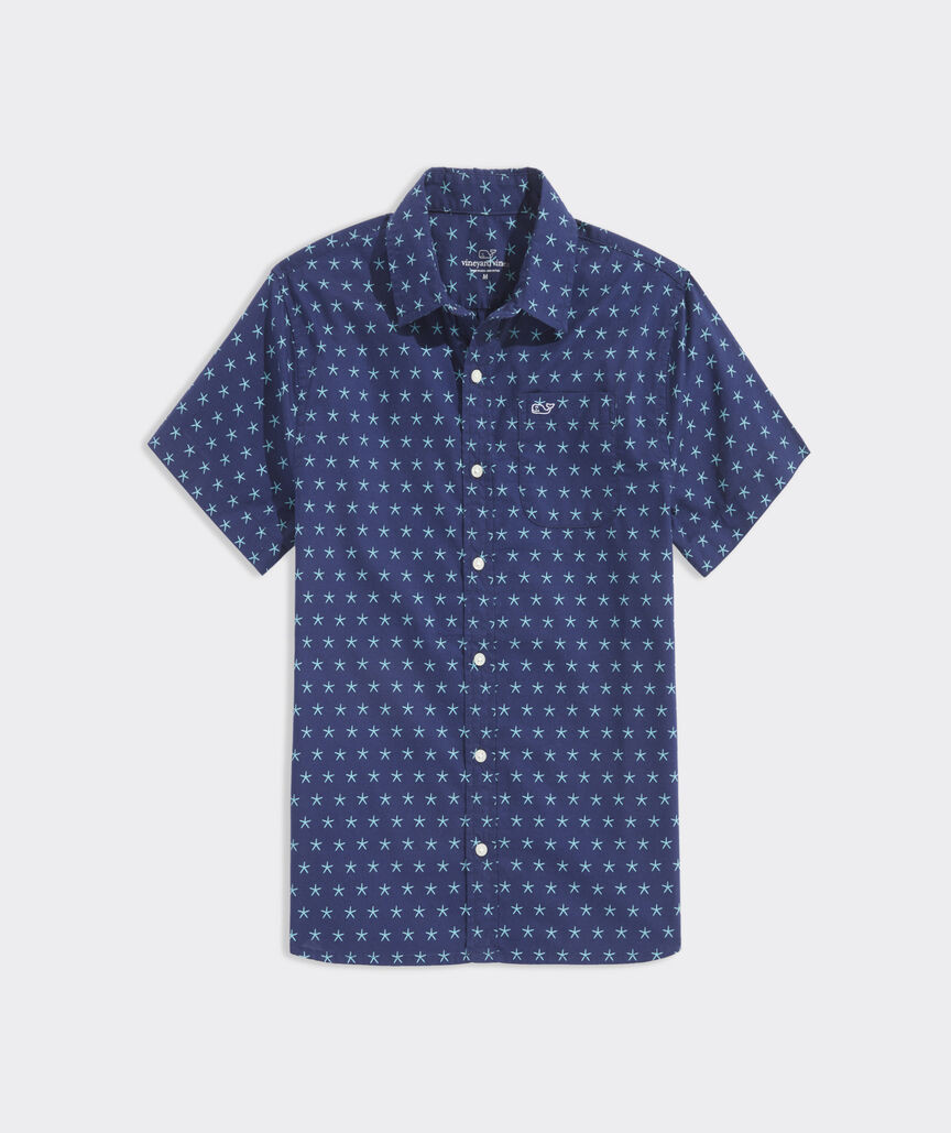 Boys' Cotton Short-Sleeve Starfish Shirt | vineyard vines