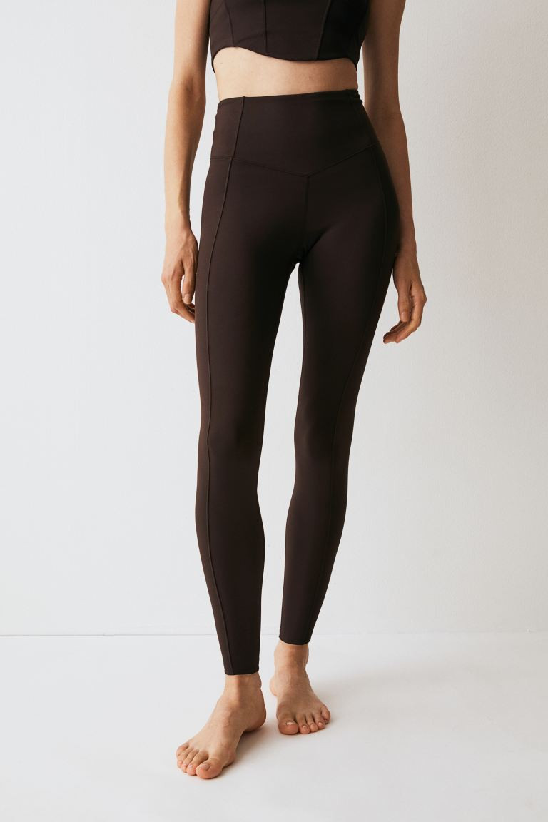 DryMove™ Sports Leggings - Dark brown - Ladies | H&M US | H&M (US + CA)