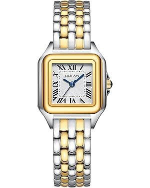 BOFAN Small Gold Watches for Women Easy Reader Ladies Quartz Wrist Watch with Stainless Steel Ban... | Amazon (US)
