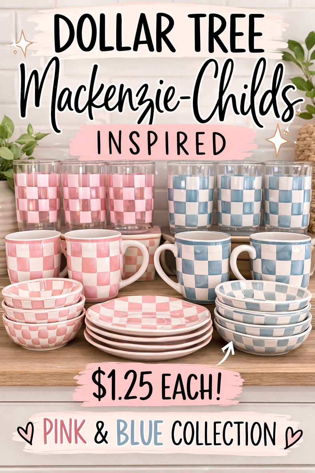 I ran to Dollar Tree and did NOT expect to find this 👀

These Mackenzie-Childs inspired kitchen pieces are only $1.25 each and they are honestly so cute.

They had:
✔ mugs
✔ bowls
✔ plates
✔ glasses

And they come in pink and blue checkered.

Perfect if you love the look but not the $100+ price tag 💀

I grabbed a few for a cute spring kitchen setup 🌸

Run to Dollar Tree before they’re gone!!

#dollartreefinds #dollartreedecor #mackenziechildsdupe #dupes #kitchenfinds #budgetdecor #homefinds


#LTKHome #LTKSpringSale #LTKmomlife