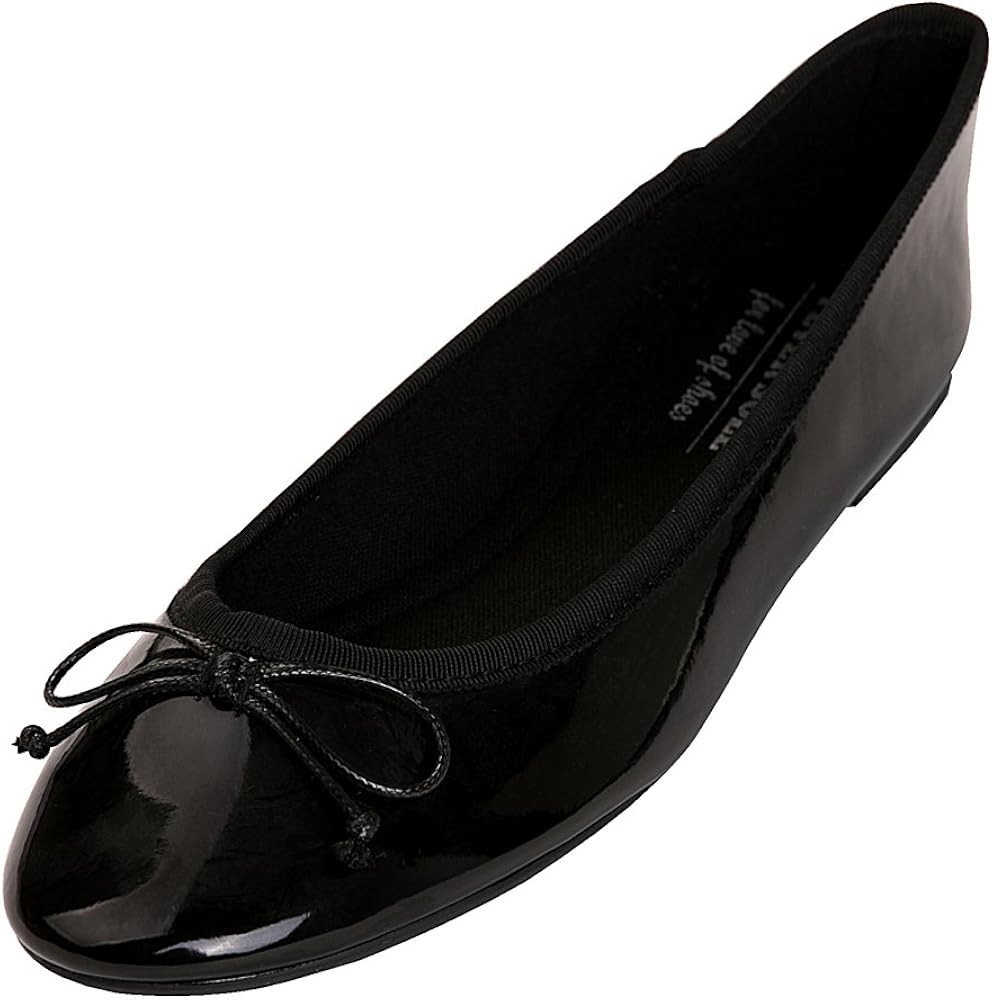 Feversole Women's Macaroon Colorful Memory Foam Cushion Insock Patent Ballet Flat | Amazon (US)