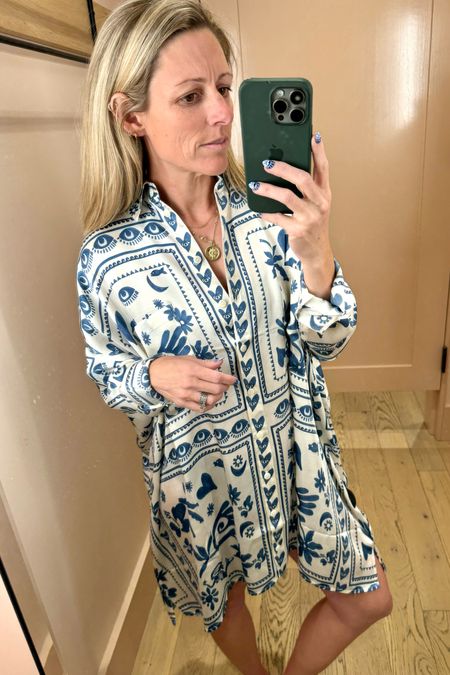 All originial prints this designer is one of my favorites.  Always flattering cuts especially on the flowy mini long sleeve shirt dress perfect for wearing as a wedding guest or by the beach. Wearing size XS.  Available in 3 whimsical prints.

#vacationdress #longsleevedress #summerdress #springdress  #weddingguest #vacationdress

#LTKParties #LTKSeasonal #LTKStyleTip