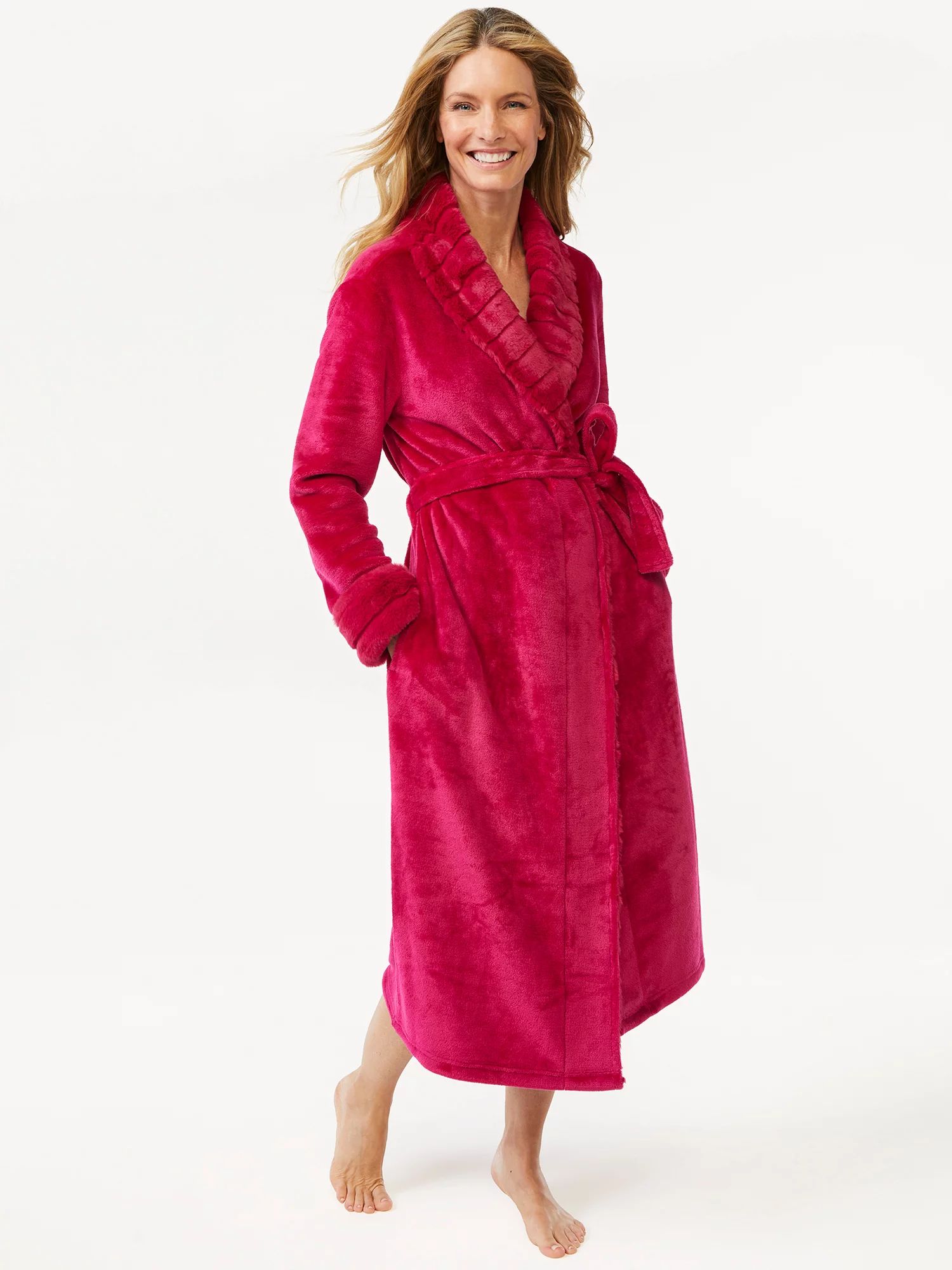 Joyspun Women’s Plush Sleep Robe, Sizes up to 3X - Walmart.com | Walmart (US)