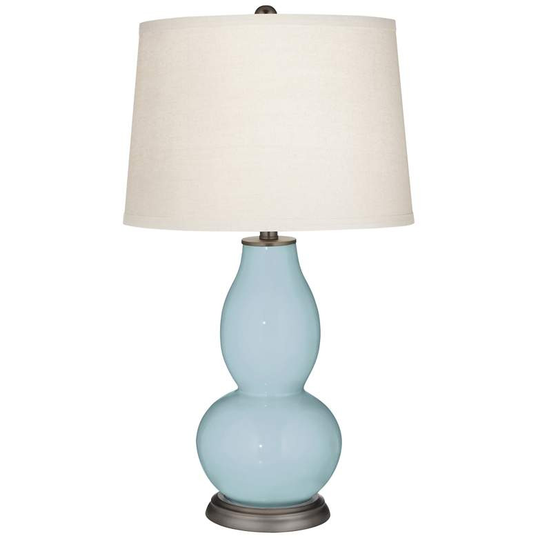 Color Plus Double Gourd 28 3/4" White Shade Vast Sky Blue Table Lamp - #29R90 | Lamps Plus | Lamps Plus