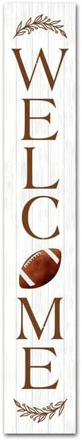 Welcome Vertical Signs For Front Door Porch Standing Hanging Rustic Wooden Fall Football Porch Si... | Walmart (US)