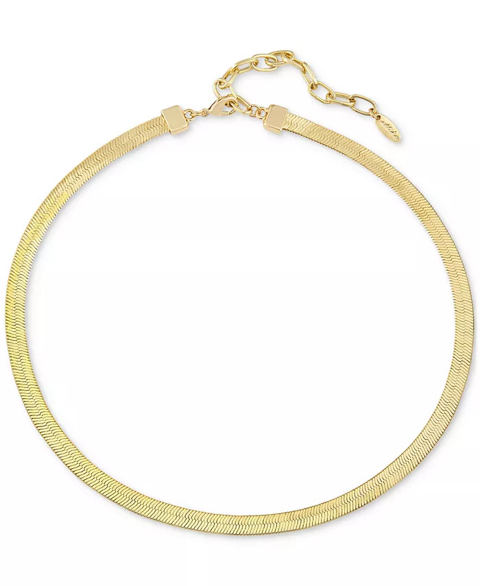 ETTIKA Gold Plated Flat Snake Chain Necklace - Macy's | Macy's