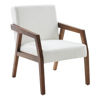 mid-century modern accent chair: solid wood frame, upholstery - elegant reading or side chair for living room, bedroom | Wayfair Professional