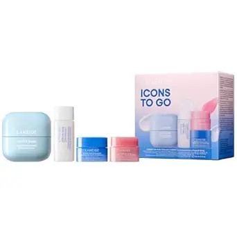 LANEIGE Icons To Go & Besties Set: Water Bank Cream, Cream Skin, Water Sleeping Mask, Lip Sleepin... | Amazon (US)