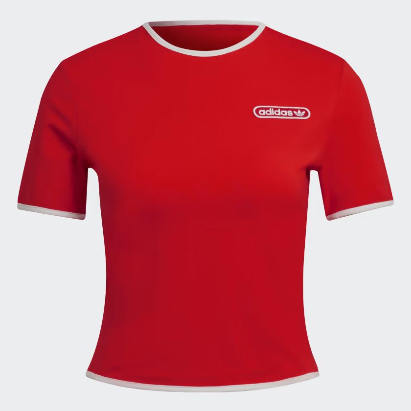 T-shirt crop avec bordure - Rouge adidas | adidas France | adidas (FR)