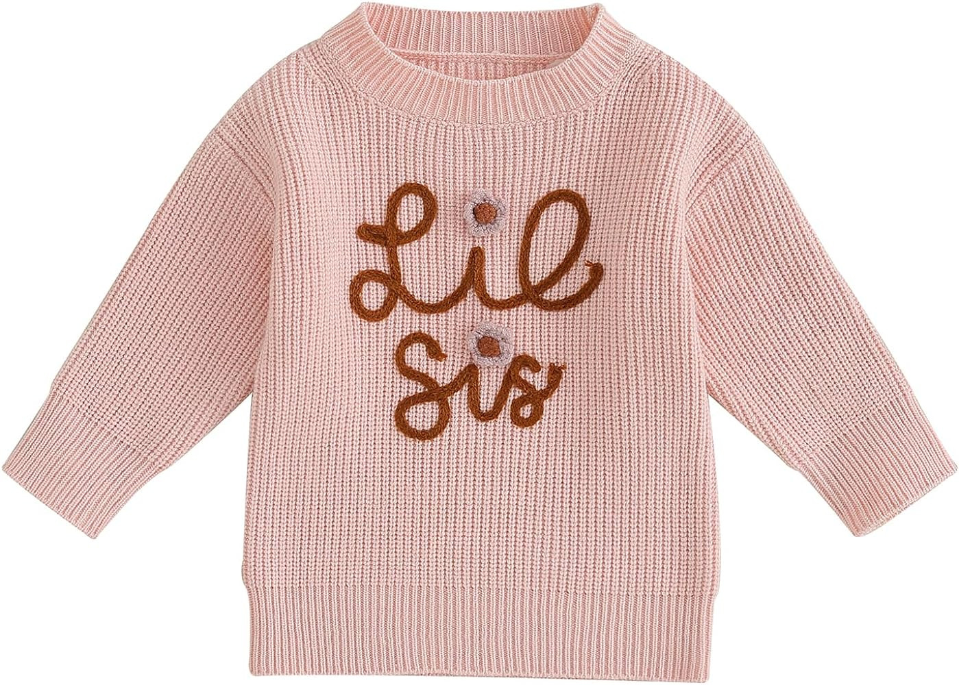 Big Sister Little Sister Matching Outfits Toddler Baby Girl Chunky Knit Sweater Warm Sweatshirt K... | Amazon (US)