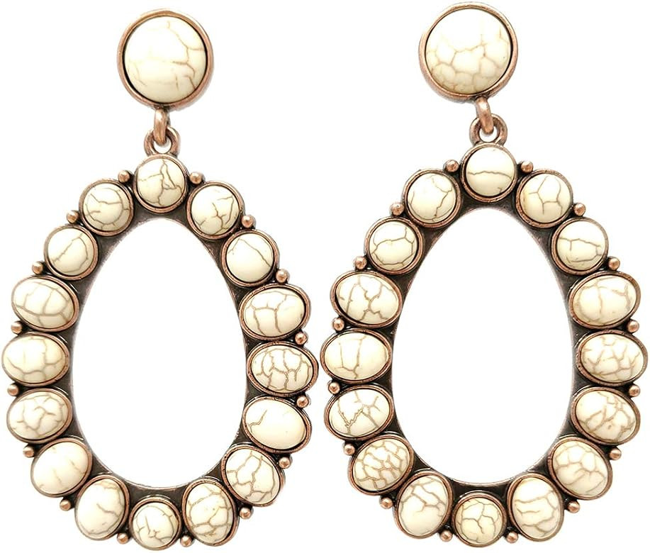 Western Oval Turquoise Post Earring | Amazon (US)