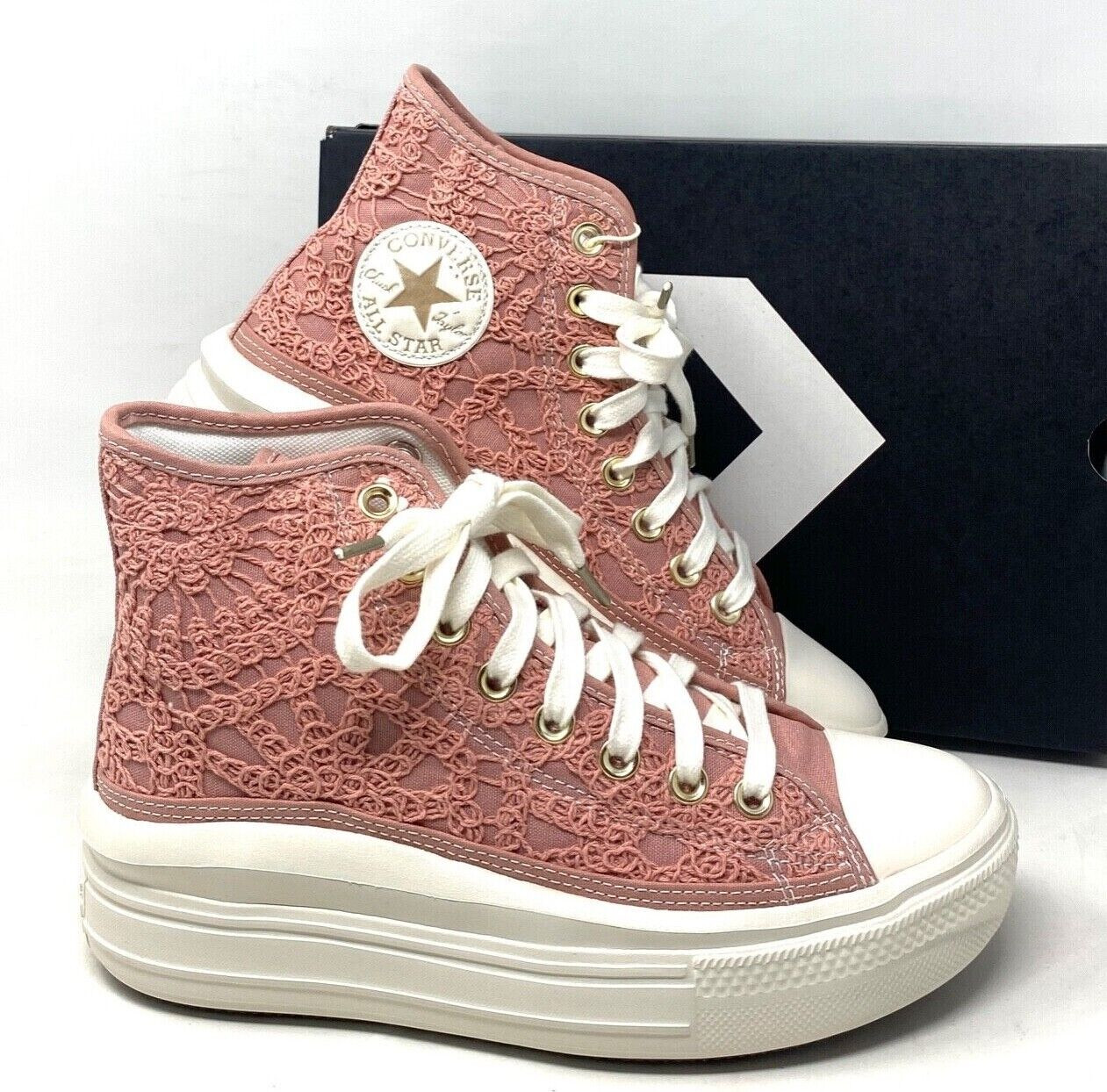 Converse Chuck Move Platform Sneaker Crocheted Cotton High Pink A03951C - Walmart.com | Walmart (US)