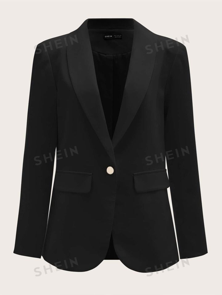 SHEIN LUNE Shawl Collar Single Button Blazer | SHEIN