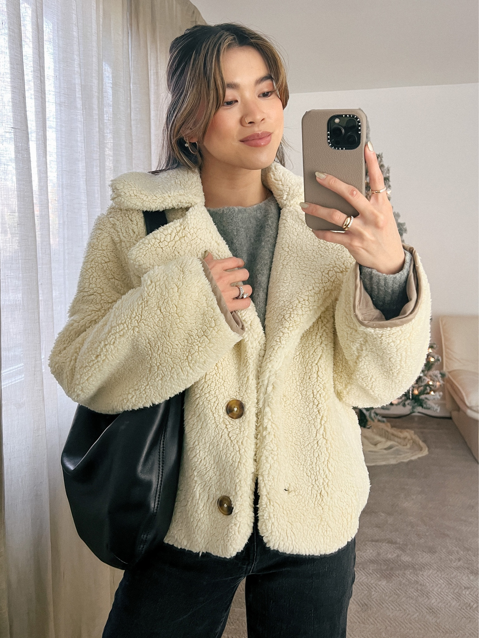 Abercrombie grey boucle sweater under a Free People cream cozy jacket with Madewell black denim jeans and Free People beige booties!

Top: XXS/XS
Bottoms: 00/0
Shoes: 6

#winter
#winterfashion
#winterstyle
#winteroutfits
#giftsforher
#madewell
#abercrombie
#freepeople
#revolve 
#boots

#LTKHoliday #LTKSeasonal #LTKstyletip