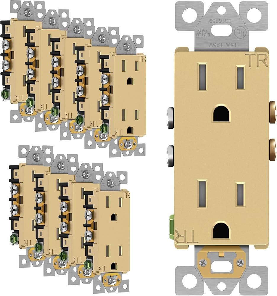 ENERLITES Elite Series Decorator Receptacle Outlet Child Safe Tamper-Resistant, Gloss Finish, Sel... | Amazon (US)
