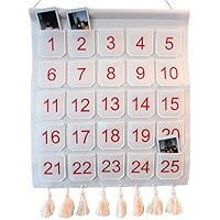 Photo Advent Calendar with Pockets, Christmas Calendar Countdown, Embroider Numbers Felt Photo Ad... | Amazon (US)