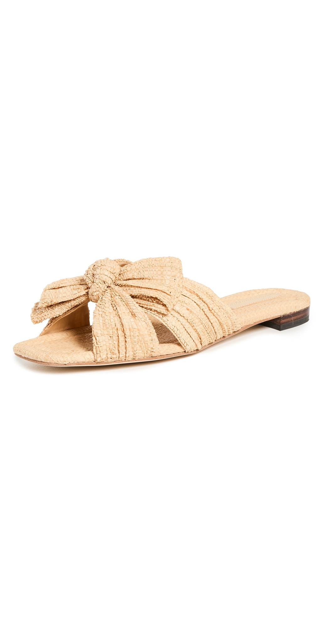 Loeffler Randall Daphne Pleated Knot Flat Sandals Natural 5.5 | Shopbop