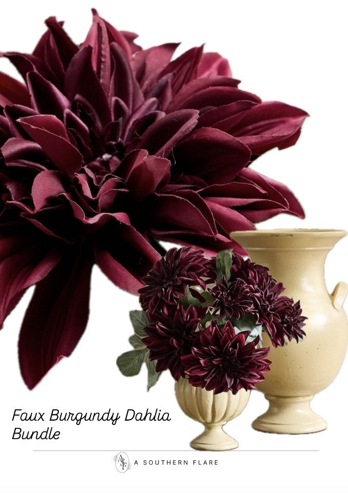 Faux Burgundy Dahlia Bundle/ Home Accessories