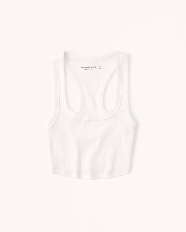 Cropped Essential Squareneck Tank | Abercrombie & Fitch (US)