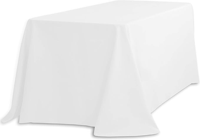 LinenTablecloth 90 x 132-Inch Rectangular Polyester Tablecloth with Rounded Corners, White | Amazon (US)