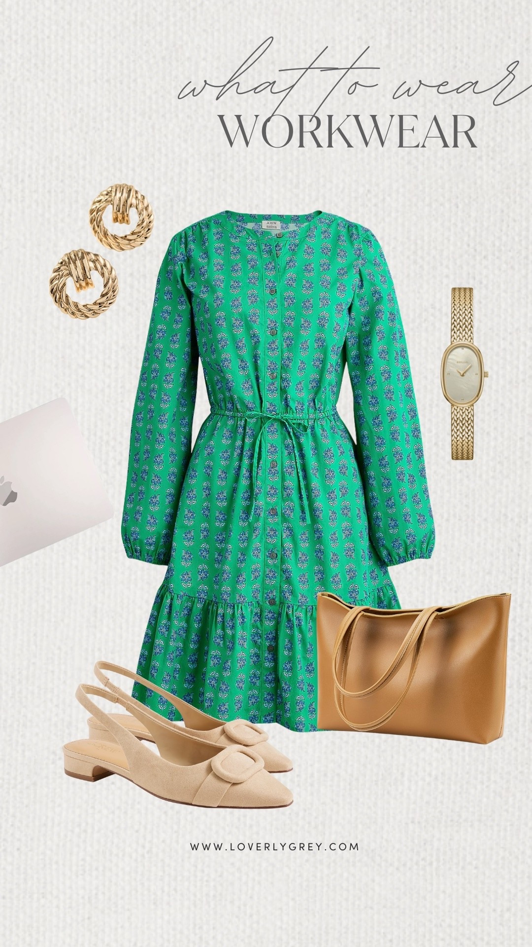 Loverly Grey, what to wear for workwear! This long sleeve dress from J.Crew Factory is perfect for work! Pair it with a nice watch, slingback shoes, and a tote to carry the essentials! Loverly Grey, what to wear, workwear 

#LTKgrwm #LTKWorkwear #LTKootd
