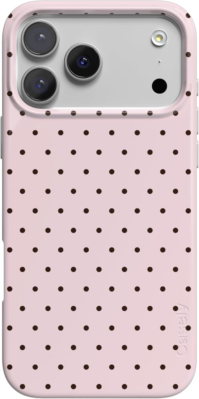 Casely iPhone 17 Pro Case | On the Dot | Pink & Brown Polka Dot | Compatible with MagSafe | Class... | Amazon (US)