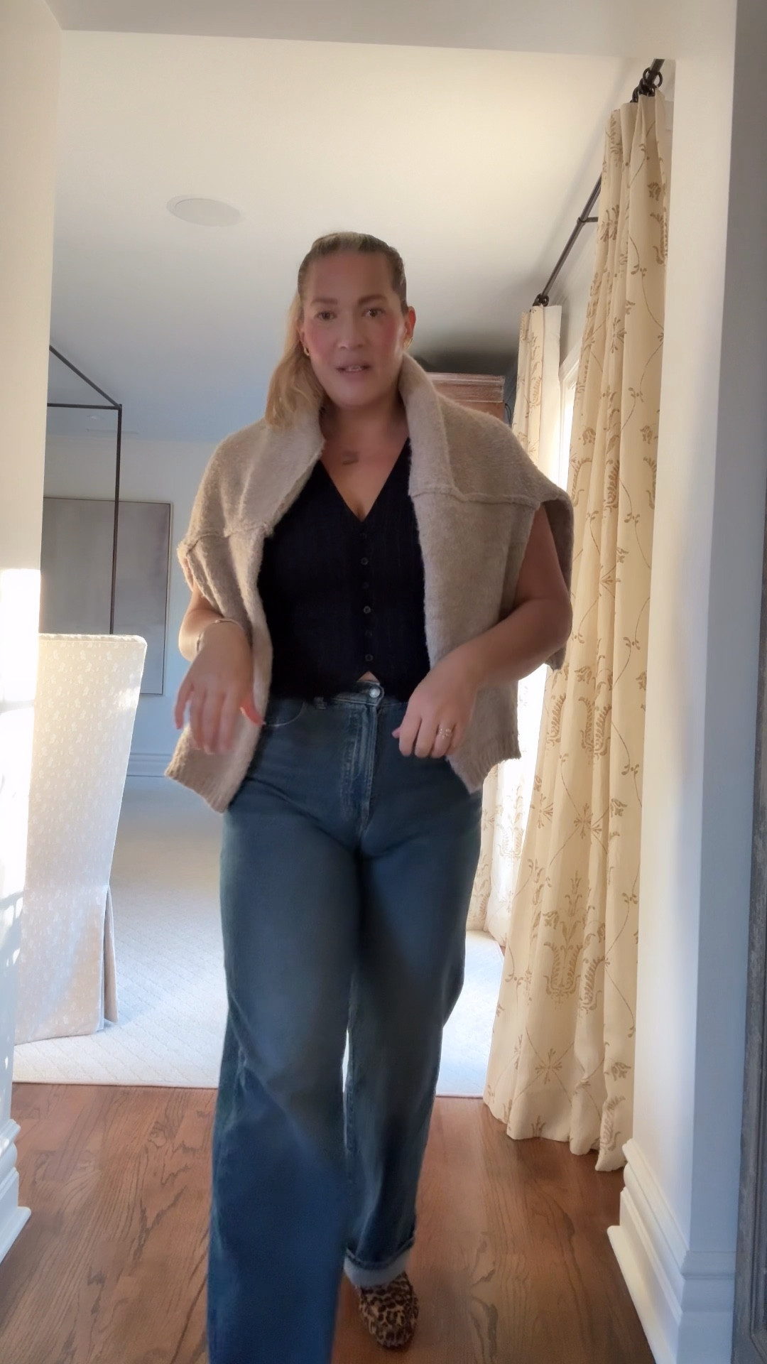 California winter fit for a boat ride with my clients. #vest #layers #pinstripe #drivingloafers #loafers #jeans #leopardshoes

#LTKHoliday #LTKMidsize #LTKCyberWeek