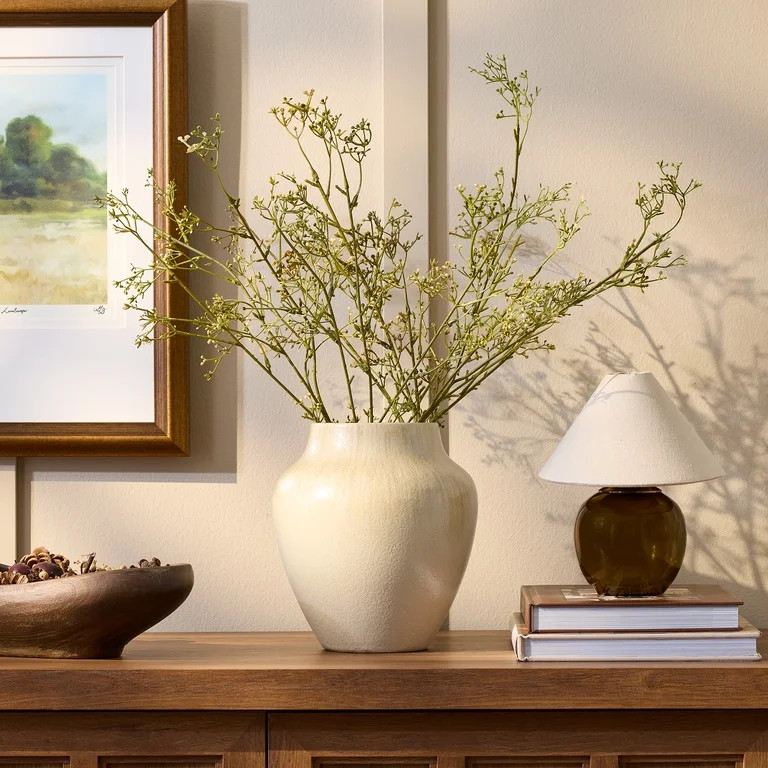 Better Homes and Gardens 9.25"H Ceramic Chic Neutral Vase Made for Tabletops - 4.75 lbs | Walmart (US)