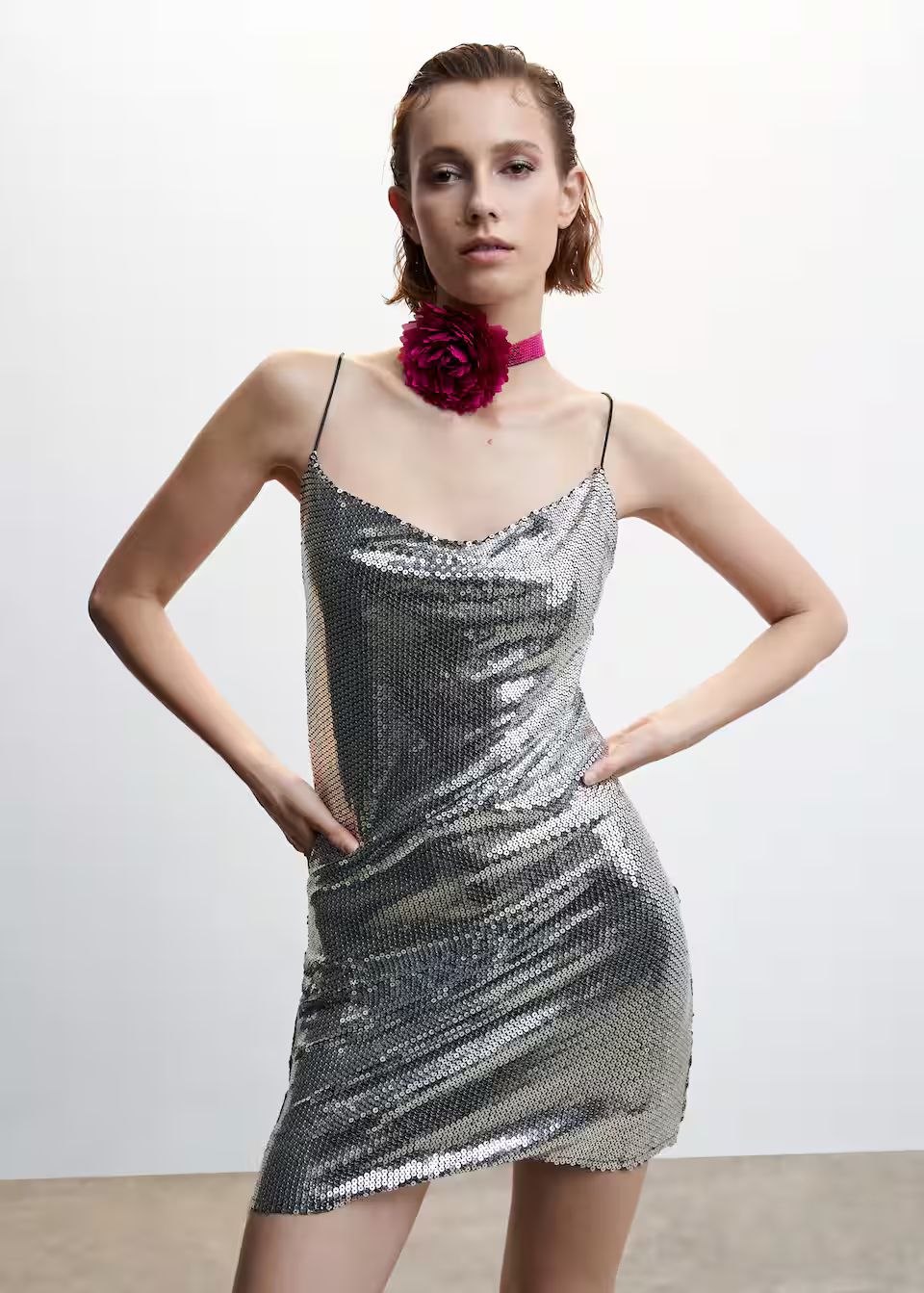 Sequin wrap dress | MANGO (US)