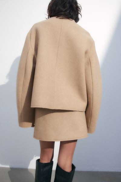 Wool-blend jacket - Beige - Ladies | H&M GB | H&M (UK, MY, IN, SG, PH, TW, HK)