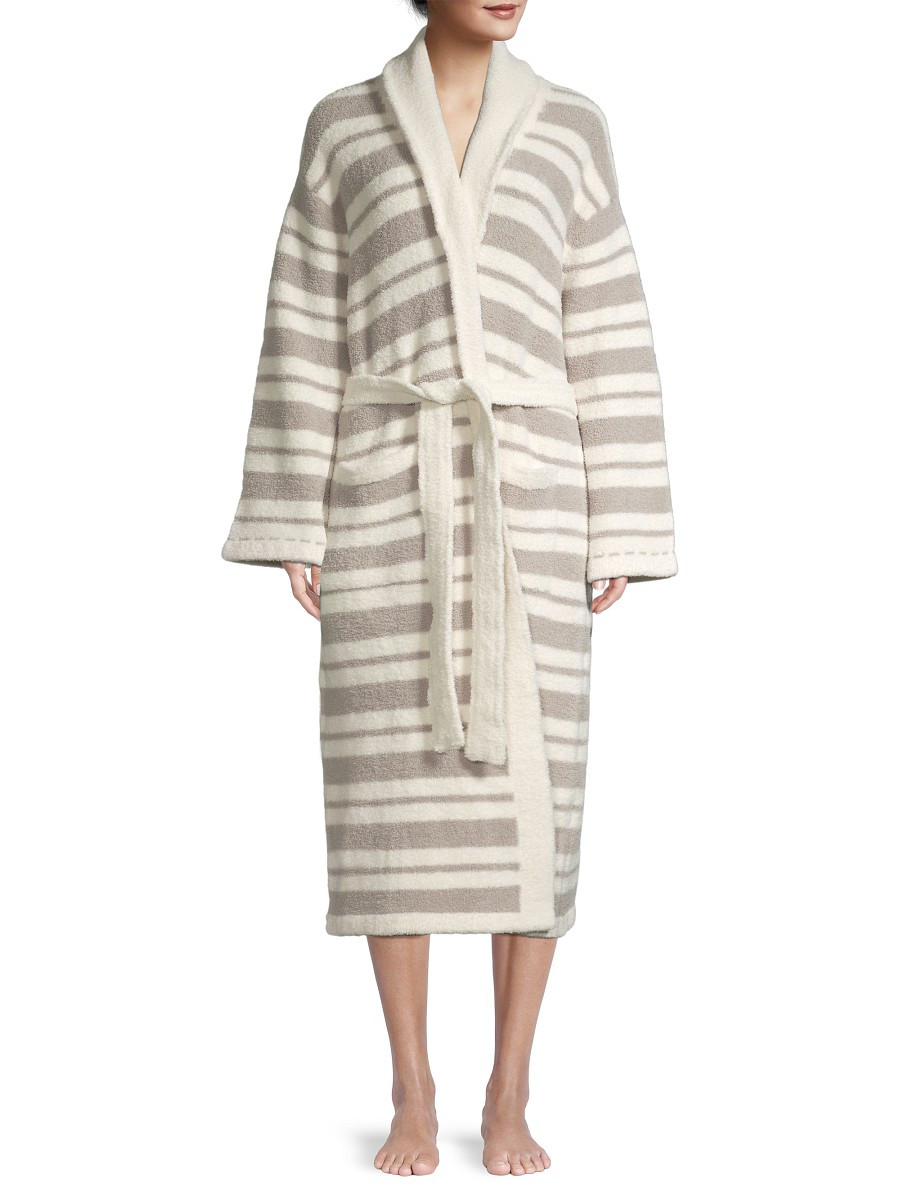 Barefoot Dreams Women's CozyChic® Striped Robe - White Grey - Size 2 (M) | Saks Fifth Avenue OFF 5TH