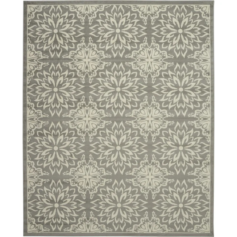 Nourison Jubilant Floral Ivory/Grey 7'10" x 9'10" Area Rug, (8x10) | Walmart (US)