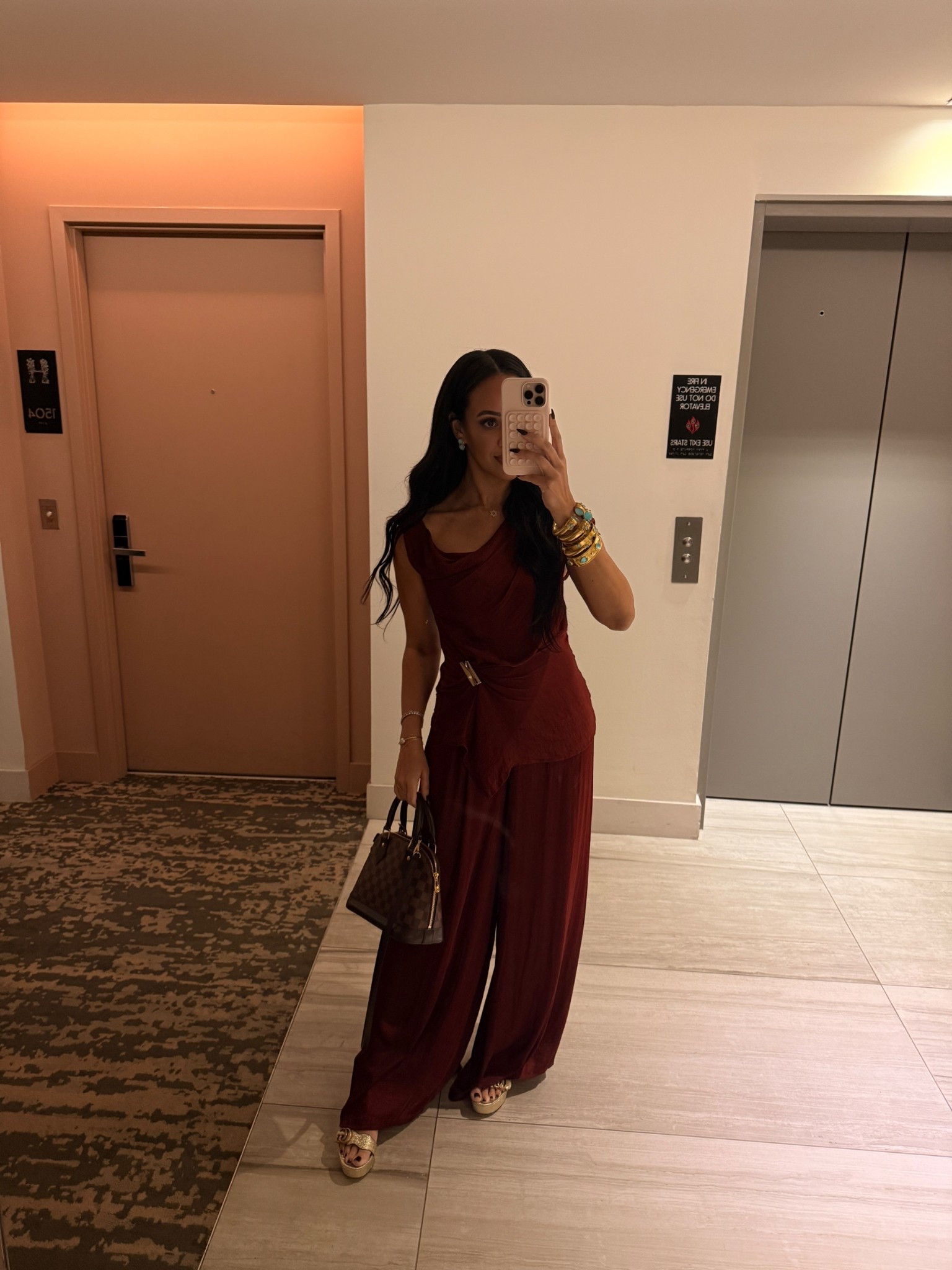 This silky set from Zara is on major sale! Wearing a size XS in both pieces. 