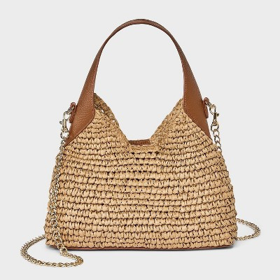 Straw Mini Slouchy Shoulder Bag - Universal Thread™ Natural | Target