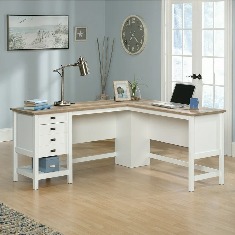 Sauder Cottage Road L-Shaped Home Office Desk, Soft White Finish | Walmart (US)