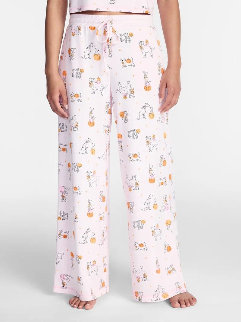 Halloween and Fall Women's Hacci Knit Sleep Pants from Way to Celebrate, 29.5" Inseam, Sizes XS-3... | Walmart (US)