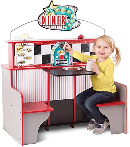 Melissa & Doug Double-Sided Wooden Star Diner Restaurant Play Space | Amazon (US)