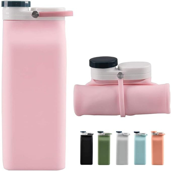 E-Senior Collapsible Water Bottle BPA Free - Foldable Water Bottle for Travel Sports Bottles with... | Amazon (US)