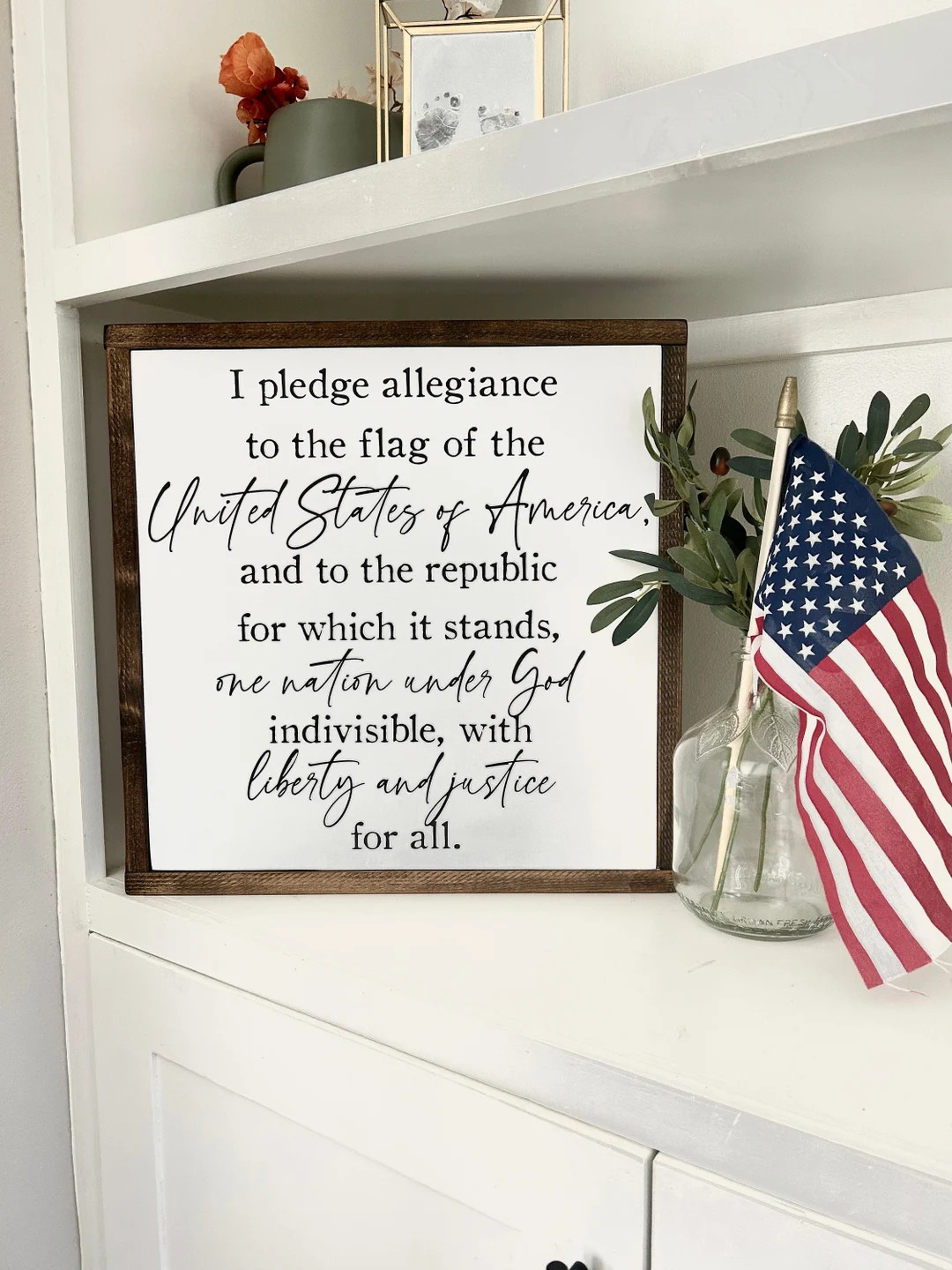 Pledge of Allegiance Wood Sign: Patriotic Americana Wall Art | Etsy (US)